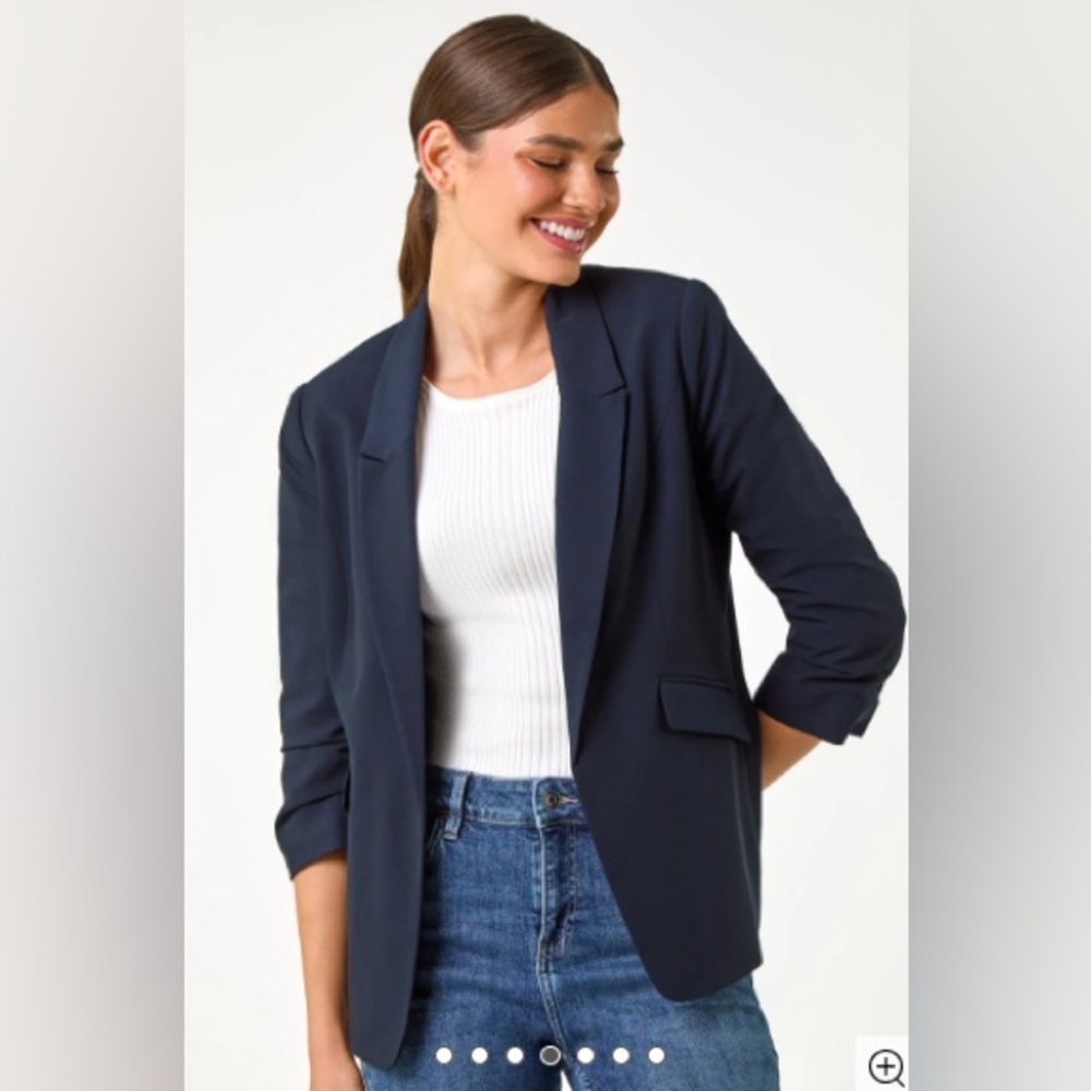 I.N.C. International Concepts Blue Navy  Petite 3/4 Sleeve  Blazer NWT